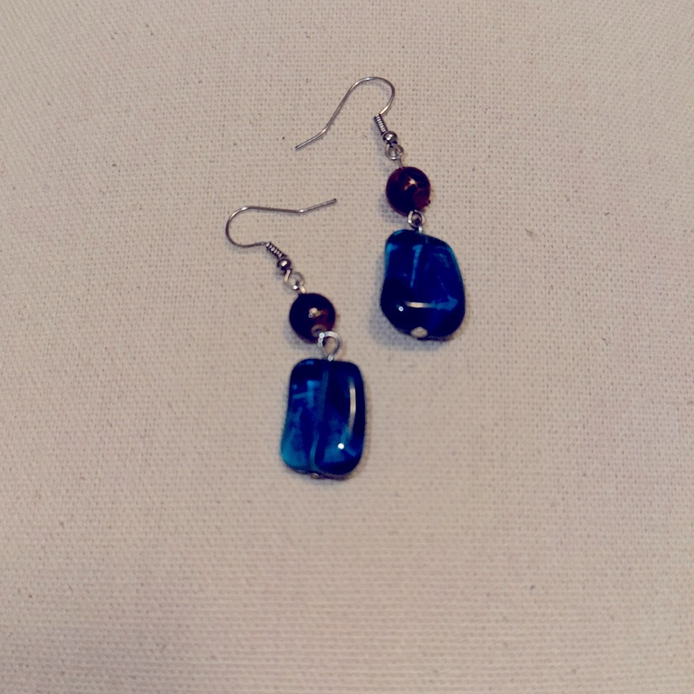 BLUE AND BROWN EARRINGS